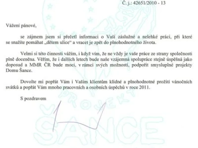 Ocenění Projektu Šance